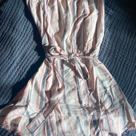 Cloth & Stone Linen Blend Striped Tube Top Dress - Picture 2 of 4